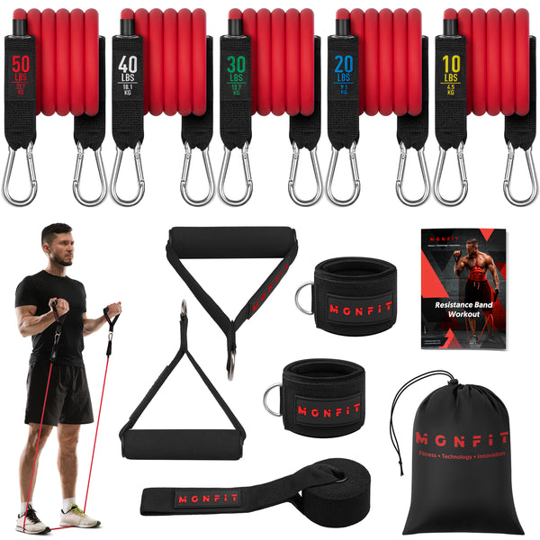 Resistance Tube Bands Set with Handles, Door Anchor & Ankle Straps