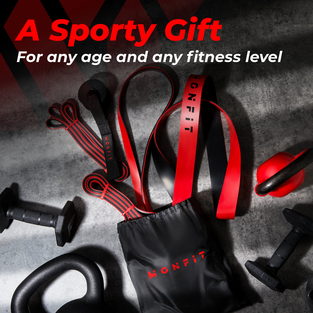 MONFIT pull up assist bands set with door anchor and carry bag