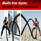 Woman using MONFIT battle ropes indoors and man training outdoors on the beach, demonstrating versatile indoor and outdoor workout use