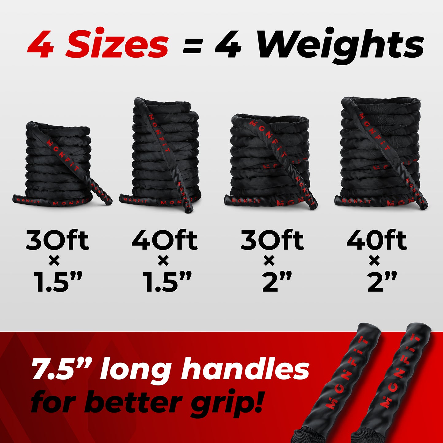 Poly Dacron Weighted Battle Ropes By MONFIT