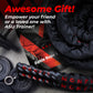 MONFIT battle rope handles and workout booklet displayed with gym weights and rope coils, presented as a fitness gift and training accessory set