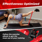 Woman performing lower body resistance training with MONFIT loop bands and workout guide eBook