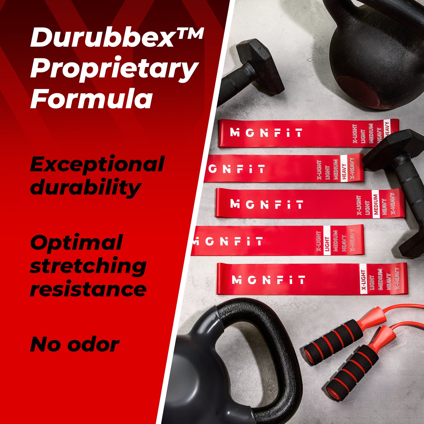 Close-up of MONFIT natural latex resistance loop bands set