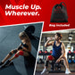 Male and female athletes using MONFIT floss bands during gym recovery workout